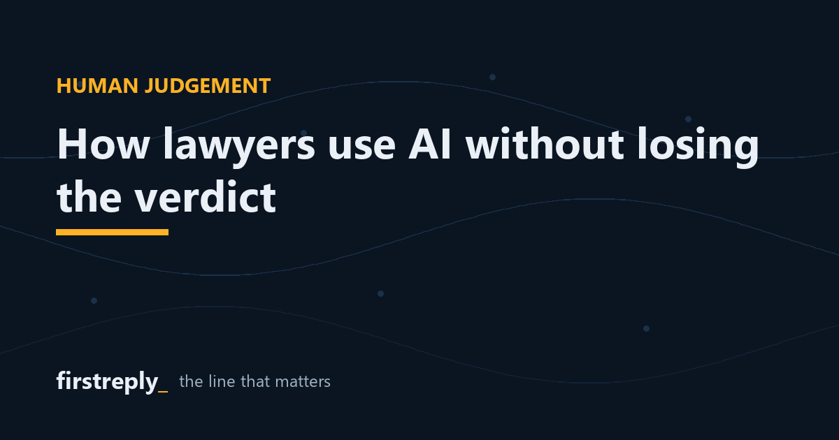 How lawyers use AI — and why the judgement call stays human